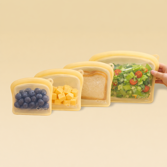 4-Piece Reusable Silicone Food Storage Bags Set