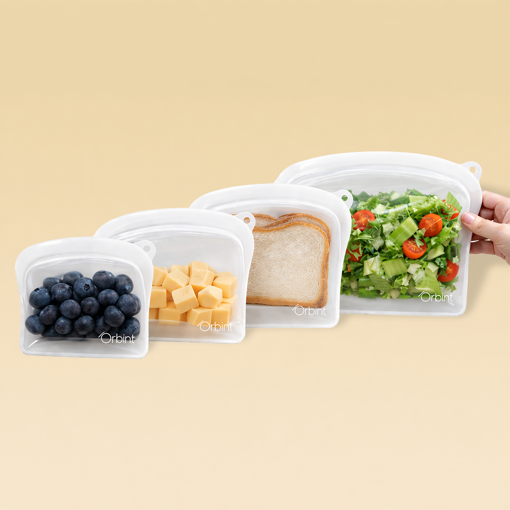 4-Piece Reusable Silicone Food Storage Bags Set