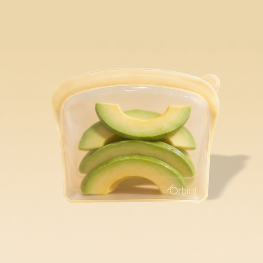 Reusable Silicone Food Storage Bags – Leakproof Freezer Bags 40oz - Yellow