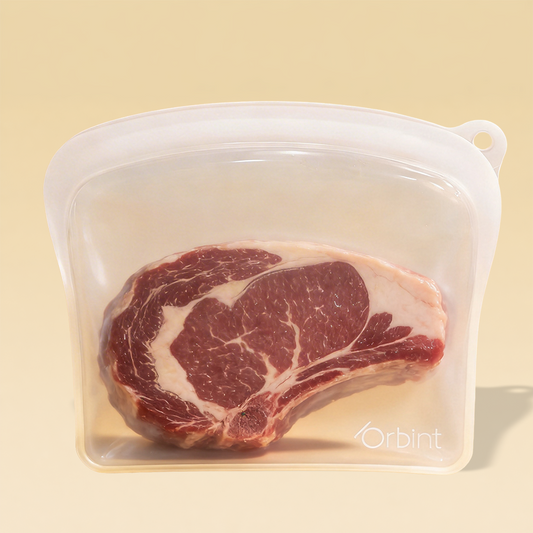 Reusable Silicone Food Storage Bags – Leakproof Freezer Bags 68oz White